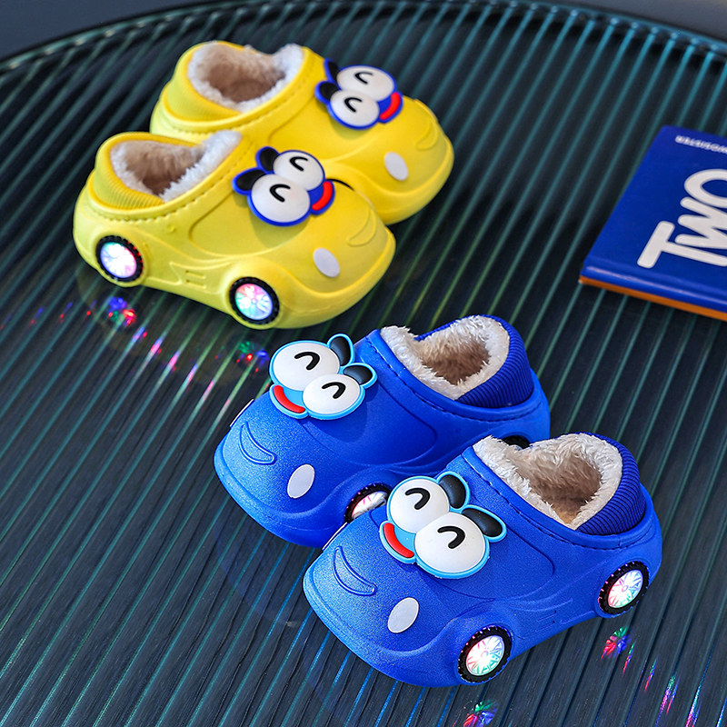 可爱卡通儿童秋冬棉拖鞋防滑软底