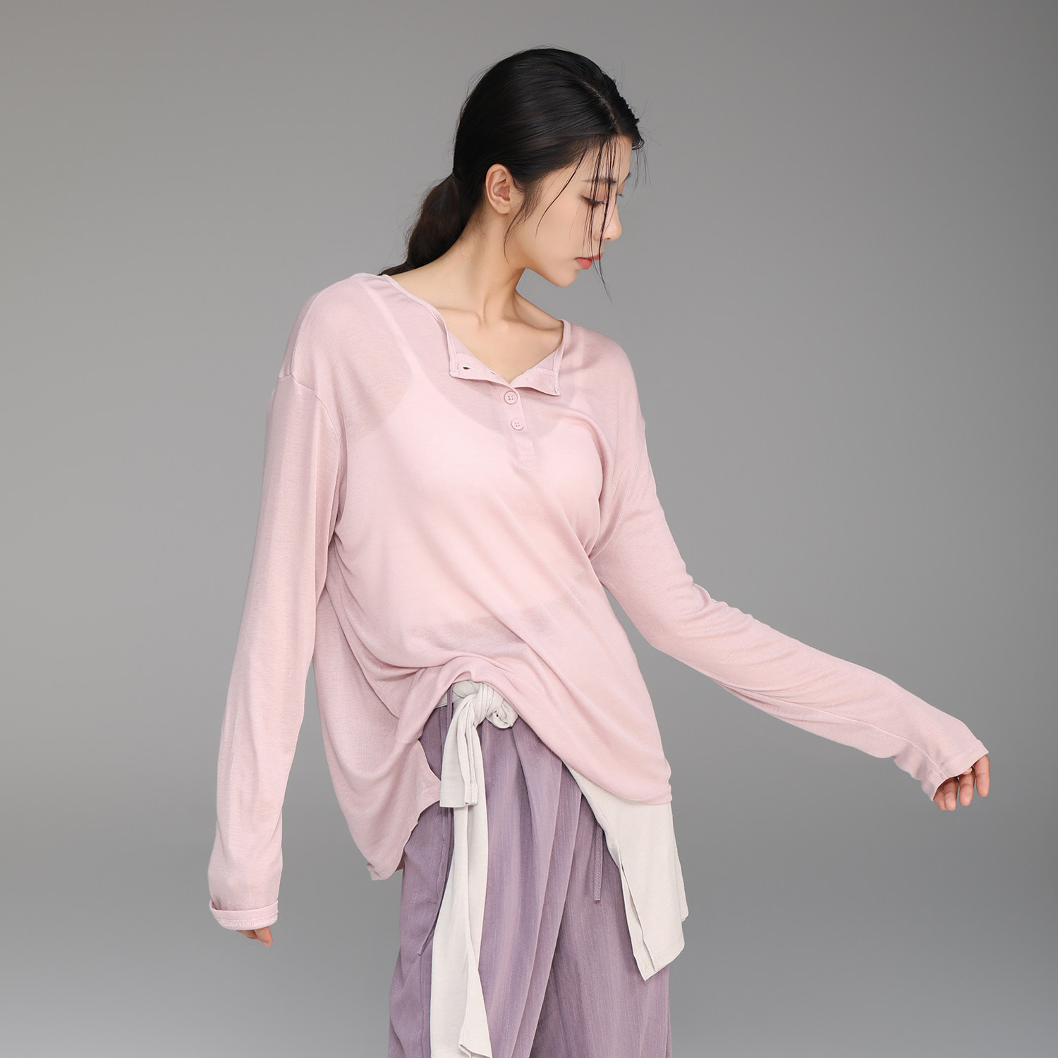 华丽独秀现代舞舞蹈服日常可穿防晒罩衫新款女中国舞练功服演出服图片