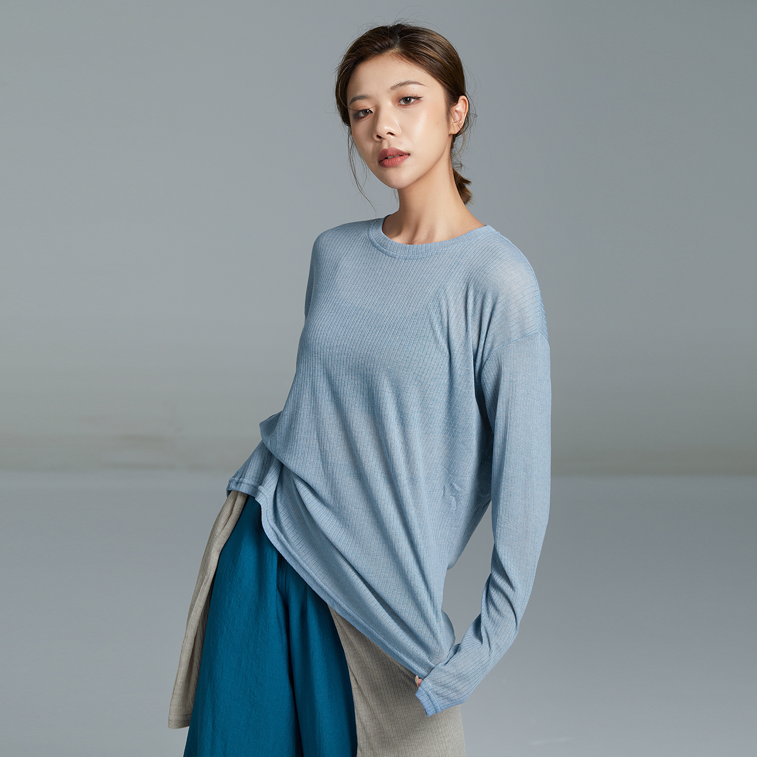 华丽独秀古典舞舞蹈服日常可穿长袖罩衫上衣女现代舞练功服演出服