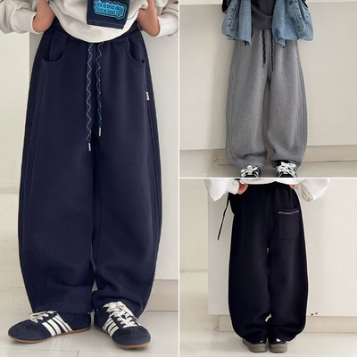 阳光爱橦男童女童直筒加绒运动裤