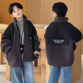 男童女童棉服儿童夹棉拼接毛毛外套20105 新款 布芮欧童装 冬季