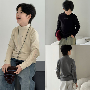 大E小e童装25秋冬新款T恤男童女童德绒双面绒儿童发热打底衫2831