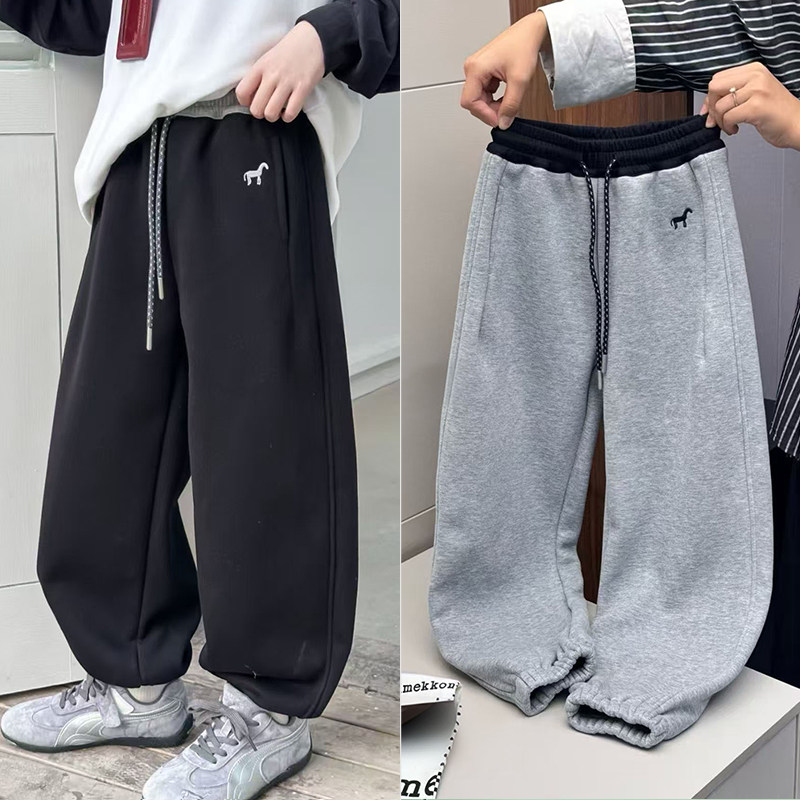 牛哆哆童装25冬季新款男童女童拼接加绒运动裤儿童休闲裤子55608,童装/婴儿装/亲子装,裤子,淘宝优惠券,粉丝福利购,淘宝优惠卷