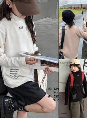 大E小e童装秋冬装新款男童女童德绒半高领打底衫儿童发热内衣5057