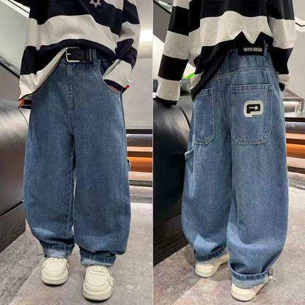 嗨大E小e童装25春装新款男童女童复古儿童休闲裤牛仔裤裤子99625