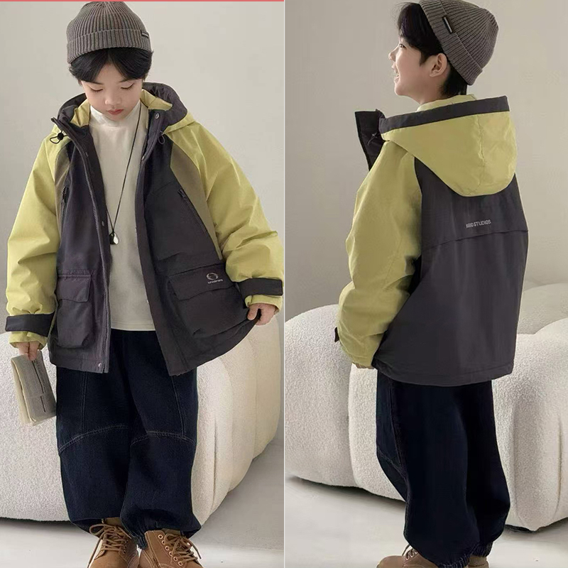 布芮欧中大童三防加棉冲锋衣棉服