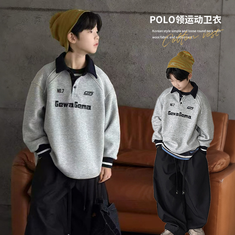 布芮欧中大童POLO领运动休闲卫衣图片