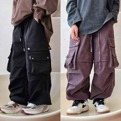 大E小e秋儿童百搭休闲束脚工装裤