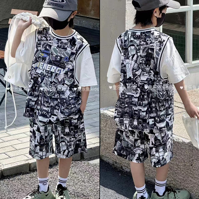 童乐鱼运动卡通套装夏季薄款卡通