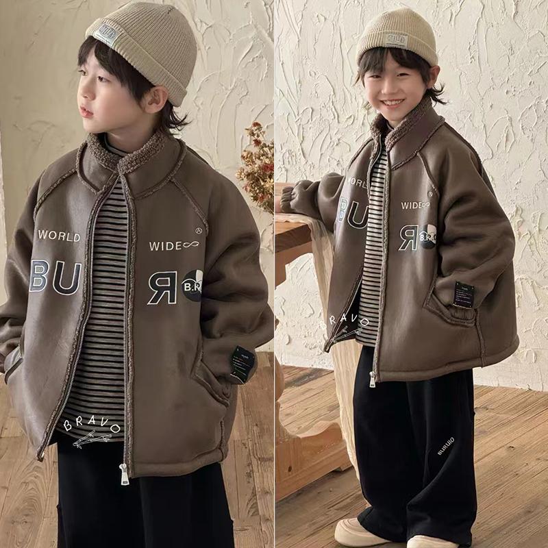 布芮欧皮毛一体加绒加厚皮衣外套