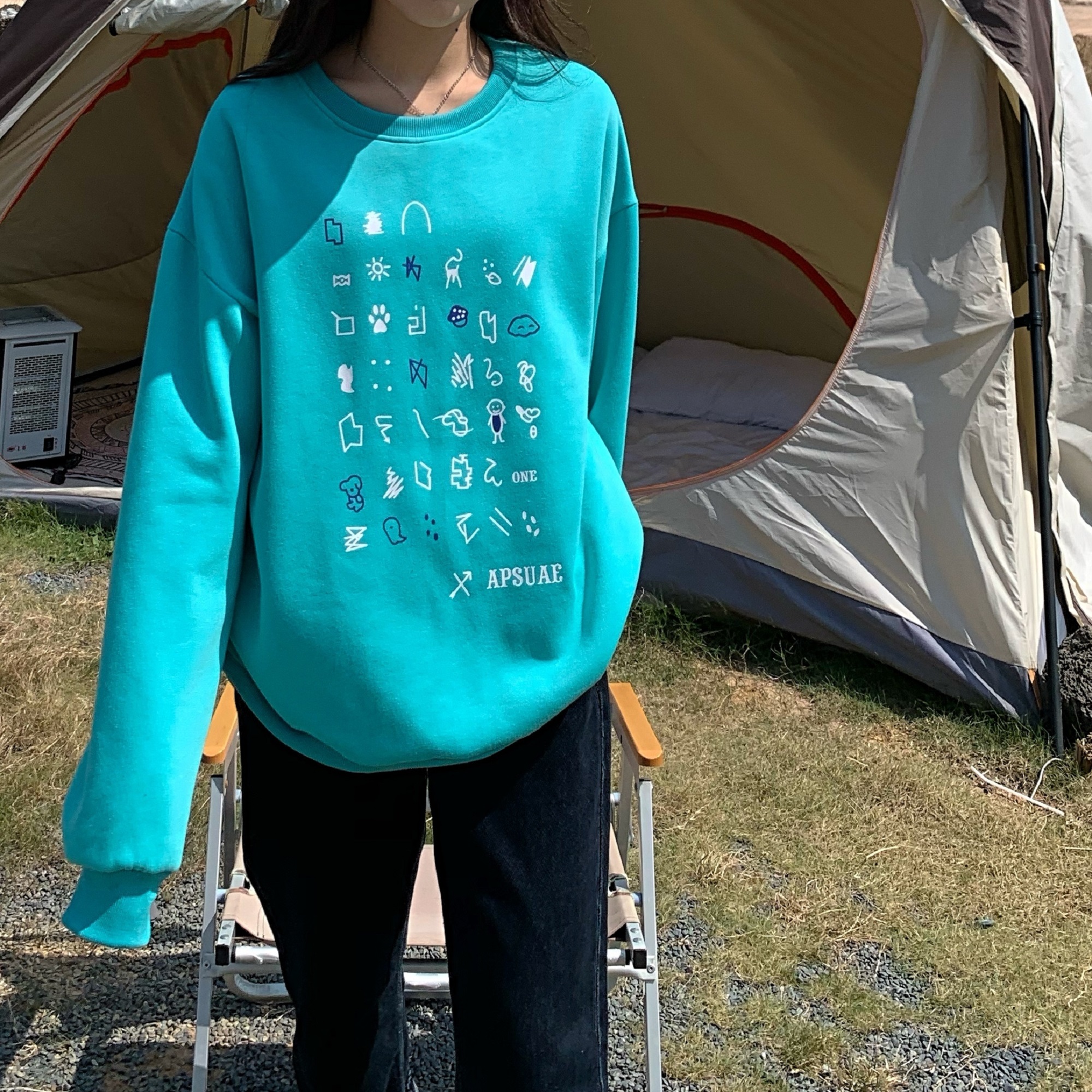 Real price Korean round neck top in autumn and winter