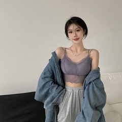 The real price is not reduced, the early spring craft is versatile, the body-building bud silk belt chest cushion suspender vest