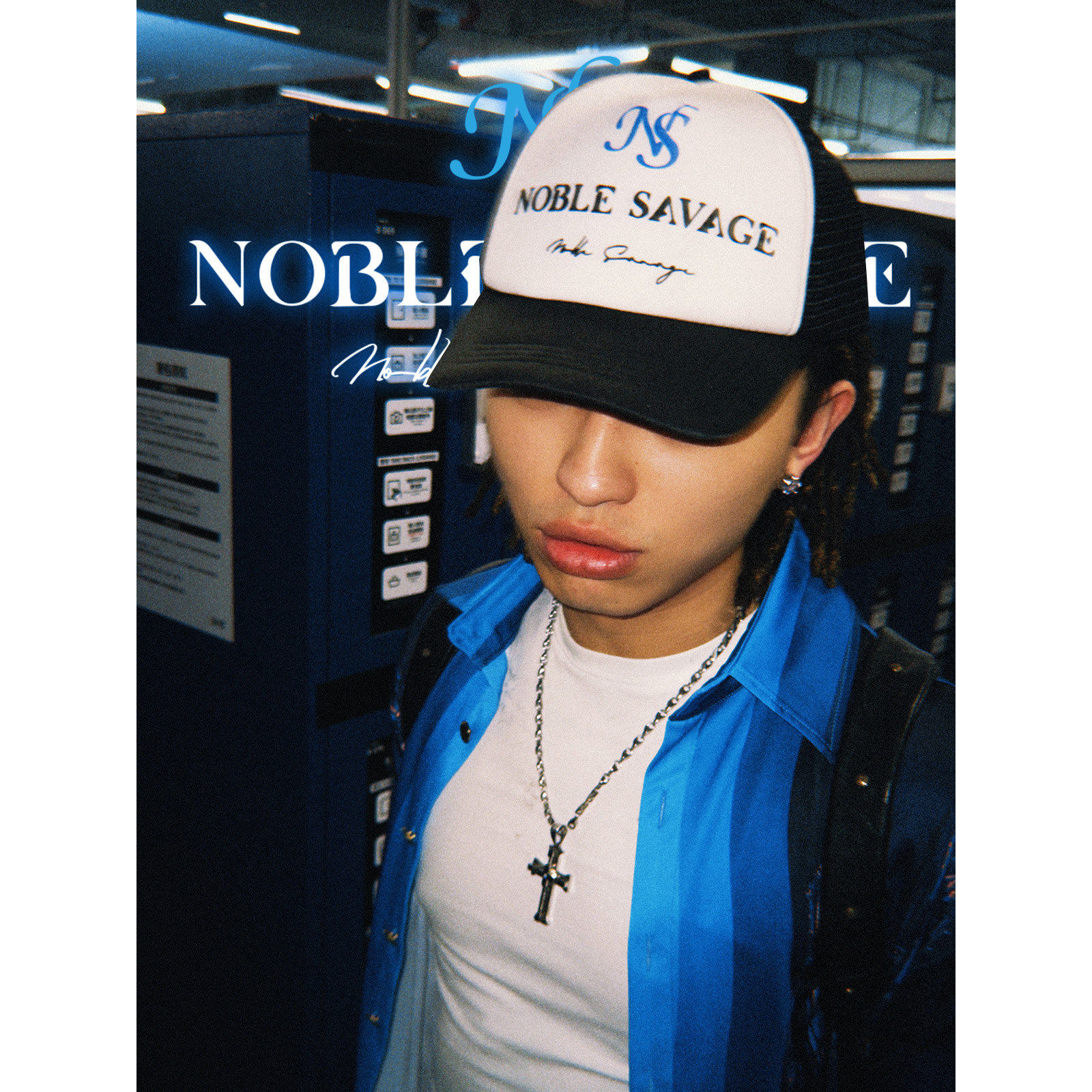 NOBLESAVAGE高贵野蛮人playerj同款调节美式黑色发泡弯沿卡车帽