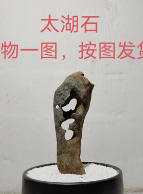 太湖石观赏摆件石英石墨石玲珑石盆景附精品奇石天然原石头D02