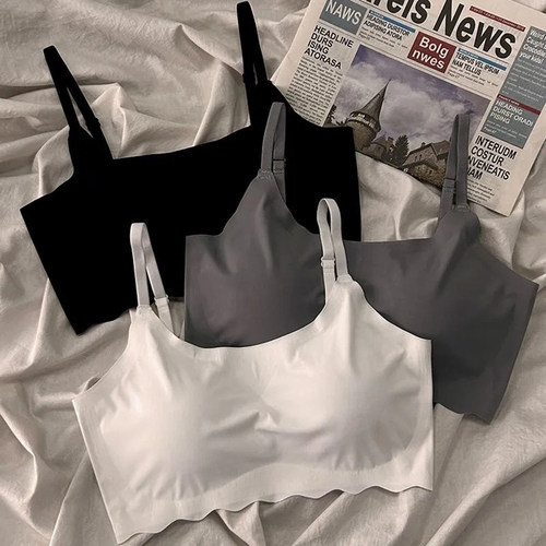 日系无痕薄款透气美背吊带文胸