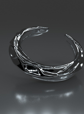 e5集自是迷恋褶皱银原创开口戒指