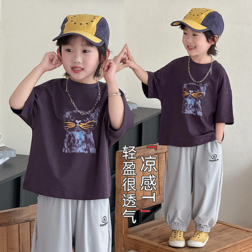 儿童短袖T恤夏季男童半袖上衣2026新款宽松BQ26171Z