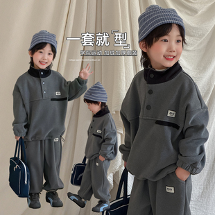 秋冬儿童两件套休闲潮 DMQ6578 加厚2025新款 男童套装