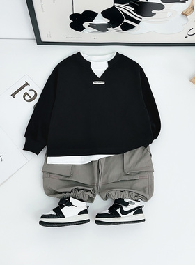 儿童卫衣长袖2025新款秋装男童秋冬上衣潮牌BQ25899Y