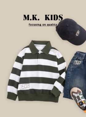 24年新款条纹春秋休闲 Polo卫衣CN80254