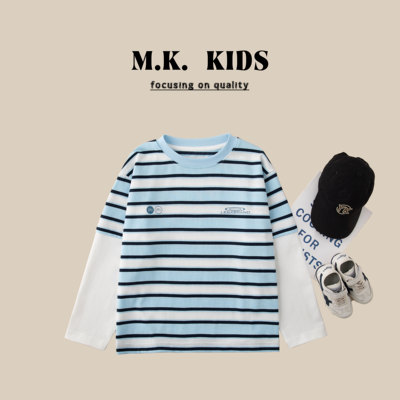 儿童长袖T恤2026新款男童春款潮流假两件打底CA7690华子童装