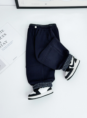 儿童加绒裤子男童运动裤2025新款秋冬装 HZ251209