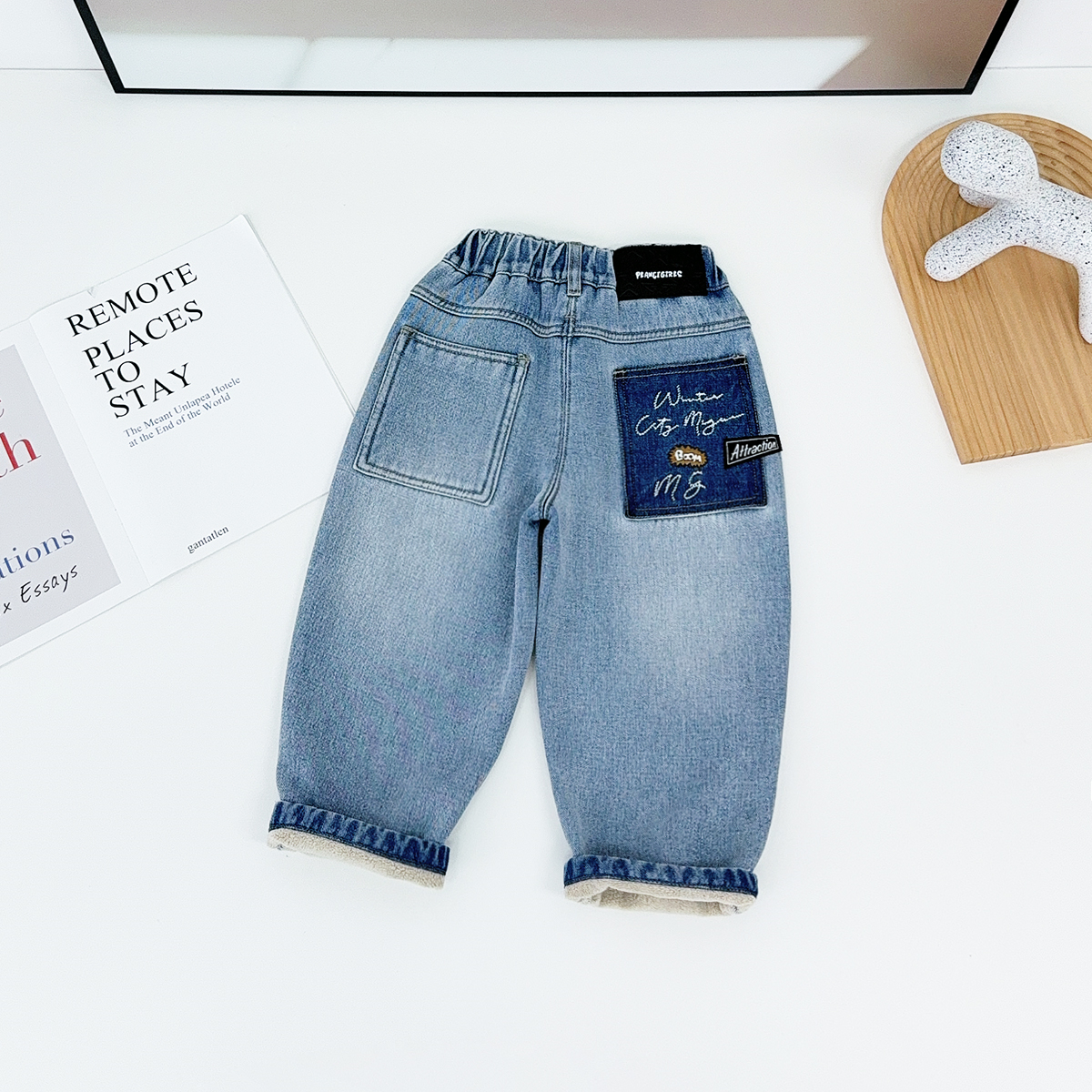 男童牛仔裤加绒裤子儿童2025新款秋冬装 CXF3813