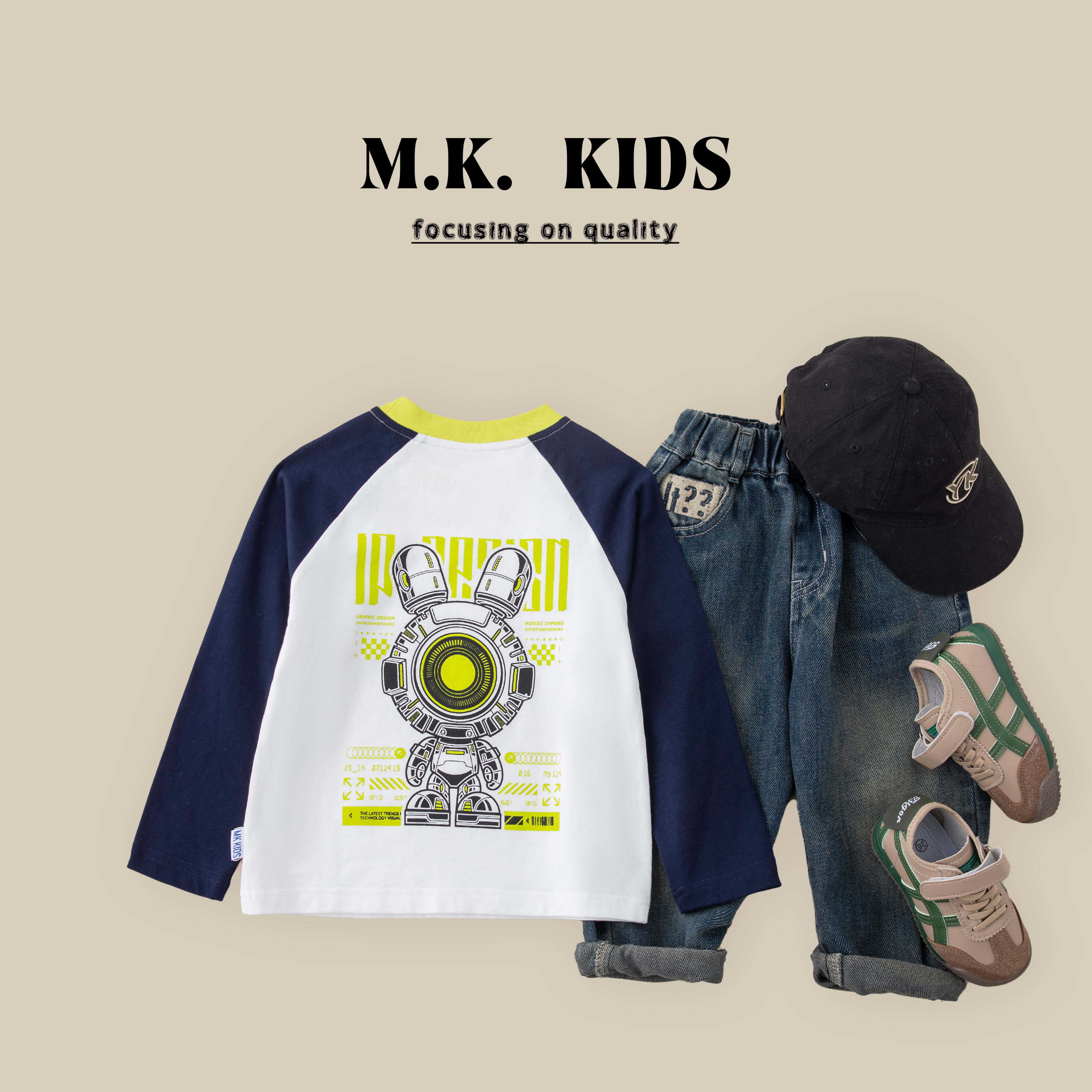 【100棉】儿童T恤2026新款男童春款潮流纯棉打底CA8212华子童装,童装/婴儿装/亲子装,T恤,淘宝优惠券,粉丝福利购,淘宝优惠卷