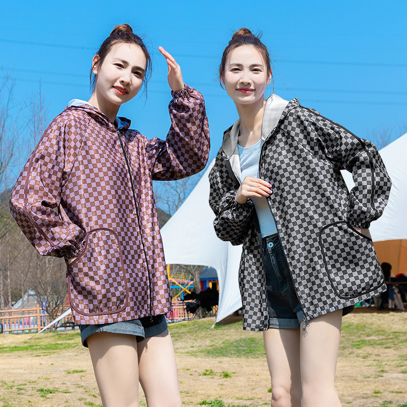 洋气连帽工作服简约可外穿罩衣