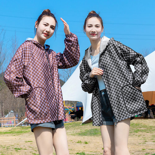 洋气连帽工作服简约可外穿罩衣