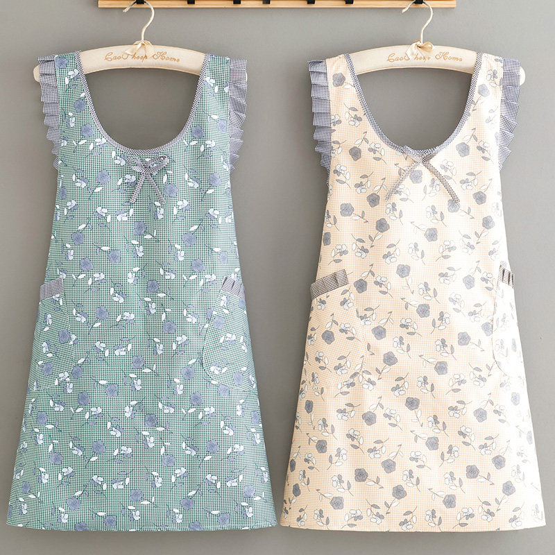 洋气可爱玫瑰围裙耐脏耐磨可外穿