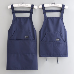 时尚无袖复合防水可调节围裙家用厨房做饭工作服餐饮服务员罩衣