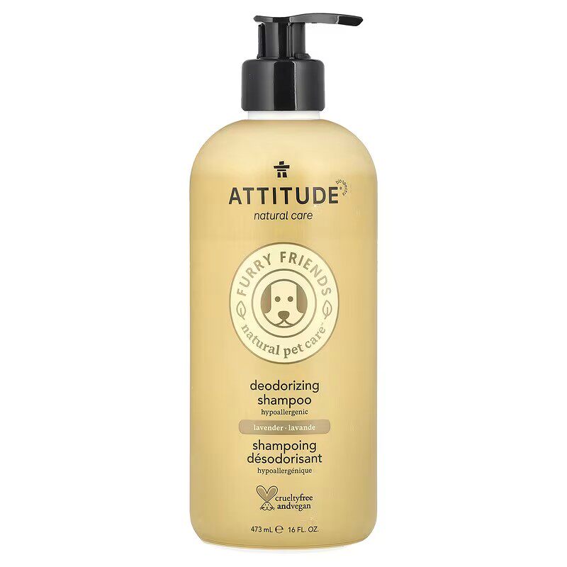 ATTITUDE 毛茸茸朋友天然宠物狗护理净味洗发水薰衣花草香473毫升
