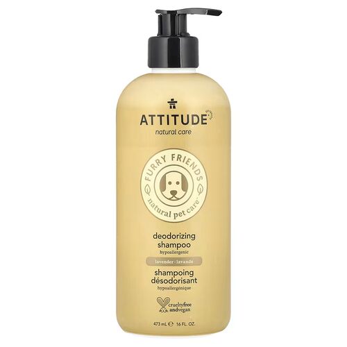 ATTITUDE 毛茸茸朋友天然宠物狗护理净味洗发水薰衣花草香473毫升 - 封面