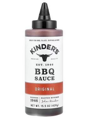 现货美国KINDER'S 烧烤酱蘸酱拌面番茄酱鸡块牛排鸡翅439克无麸质