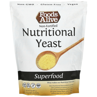 现货Foods Alive 非强化营养酵母粉膳食纤维无合成维生素和矿物质