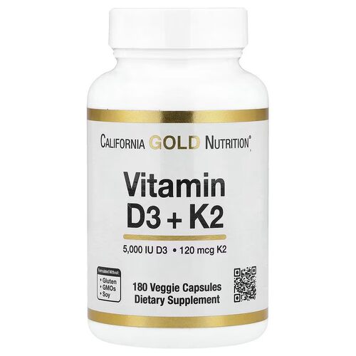美国CGN维生素D3+K2 MK-7促进钙吸收骨骼和心血管健康180粒