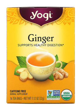 美国Yogi Tea 天然姜茶柠檬草黑胡椒甘草薄荷有益消化健康16茶包