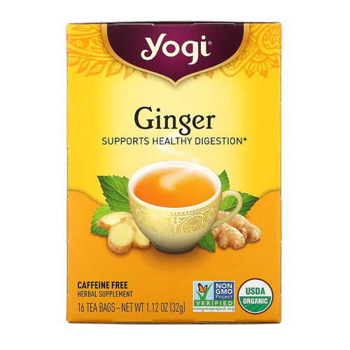 美国Yogi Tea 天然姜茶柠檬草黑胡椒甘草薄荷有益消化健康16茶包