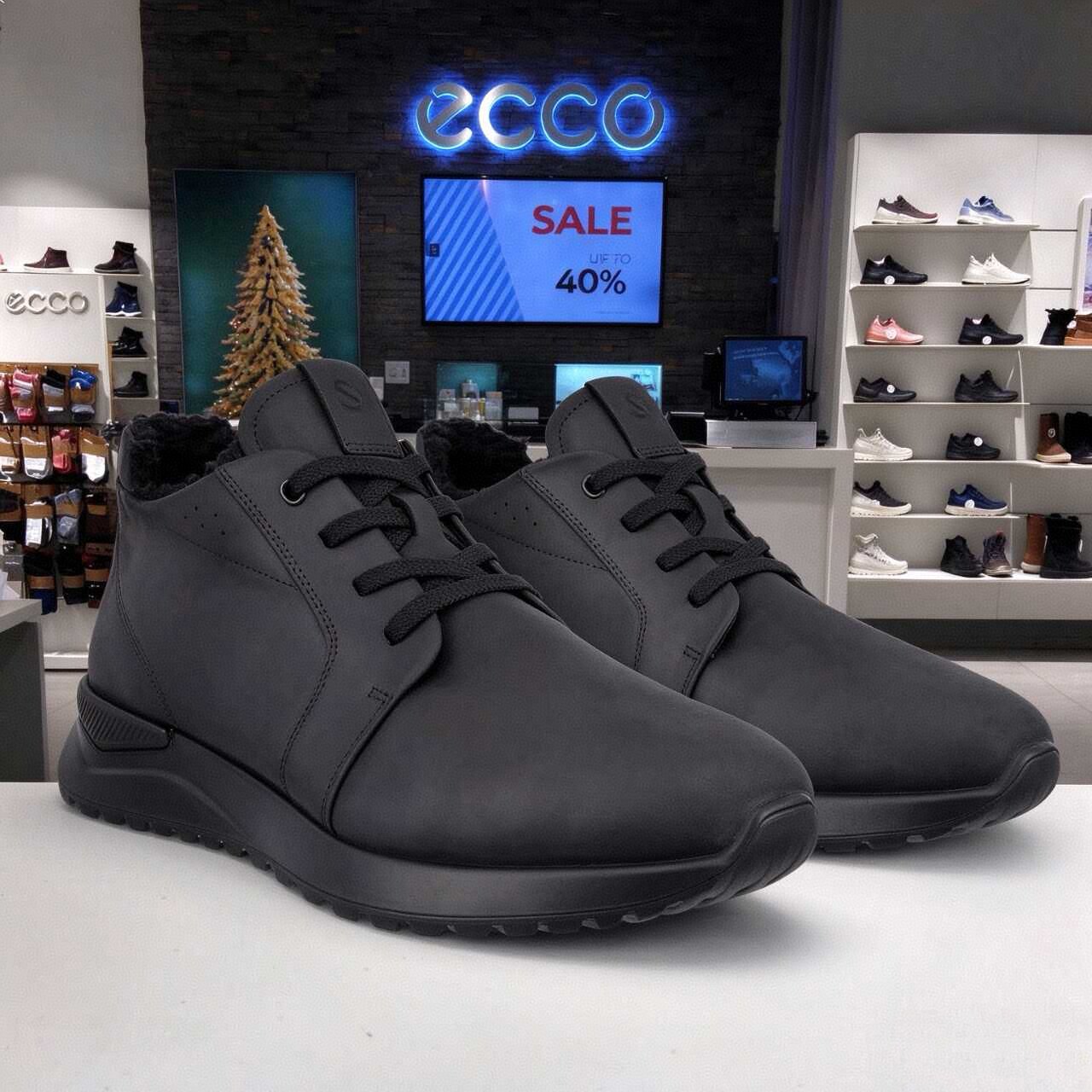 Ecco爱步男鞋 26秋冬新款中帮经典时尚磨砂牛皮加绒休闲鞋534904
