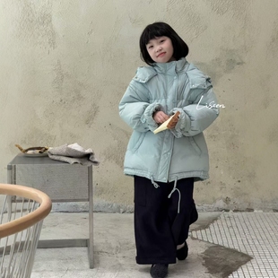 品牌好货!超好看!女童厚实蓬松设计师款连帽羽绒服