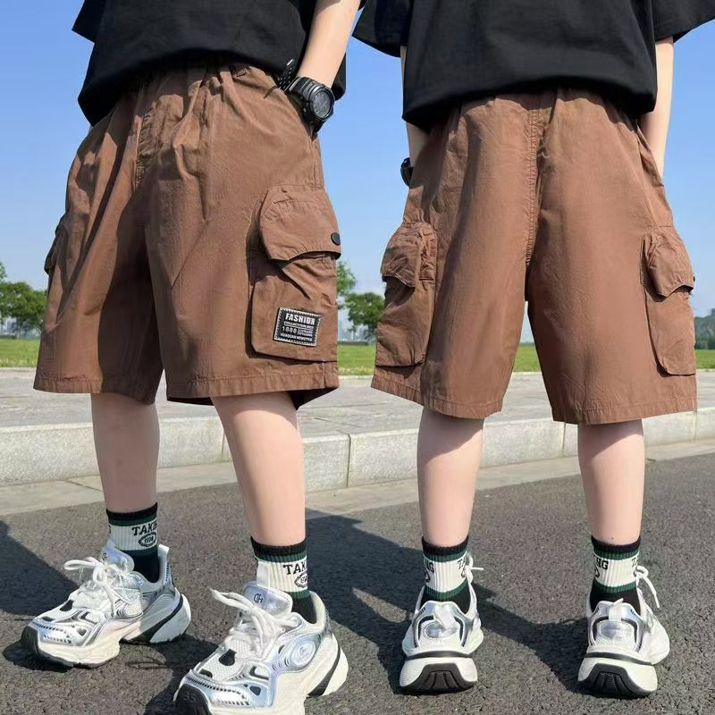 儿童工装裤2025新款男童夏装五分裤中大童宽松休闲短裤男孩五分裤
