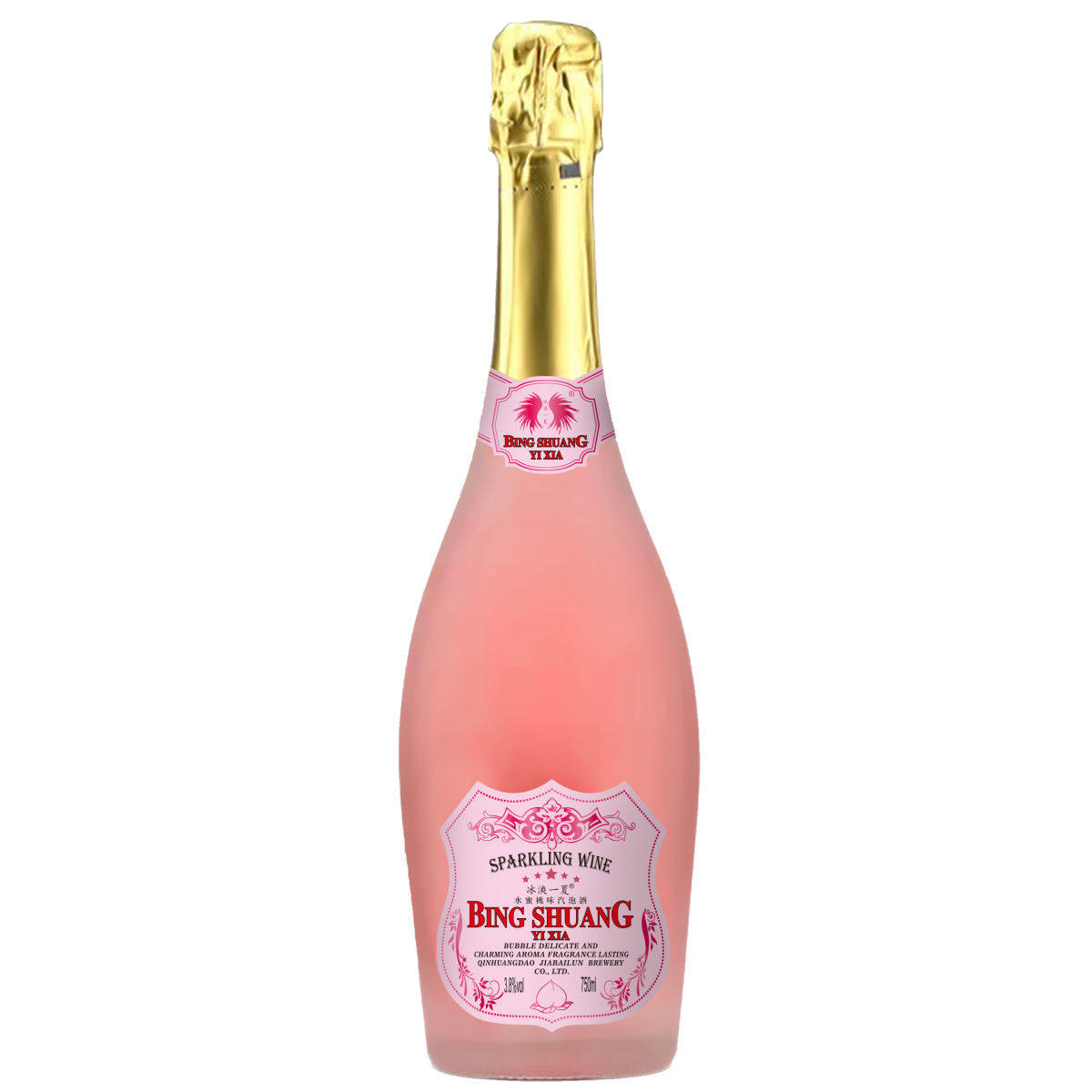 水蜜桃起泡酒冰酒香槟气泡酒冰糖雪梨葡萄味蜜桃味3.8度750ml*6瓶