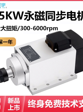 振宇永磁同步雕刻机主轴电机1.5kw恒转矩低速大扭矩风冷矢量机头