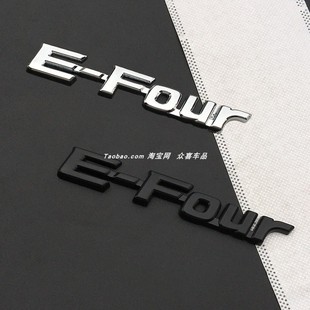 汉兰达RAV4荣放赛那埃尔法车尾标E Four四驱英文金属车标身贴标志