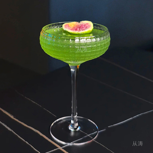 酒吧方格纹蝶形杯香槟杯微醺鸡尾酒杯高颜值高脚杯塔杯调酒杯杯子