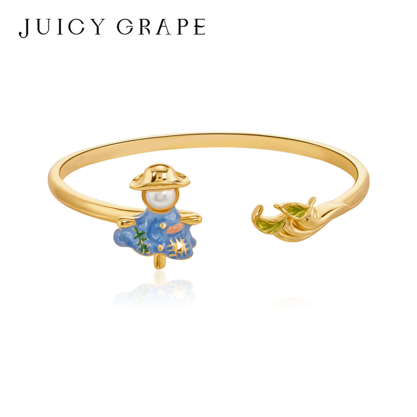 稻草人珍珠开口手镯女夏轻奢小众设计高级感手饰品送女友闺蜜礼物