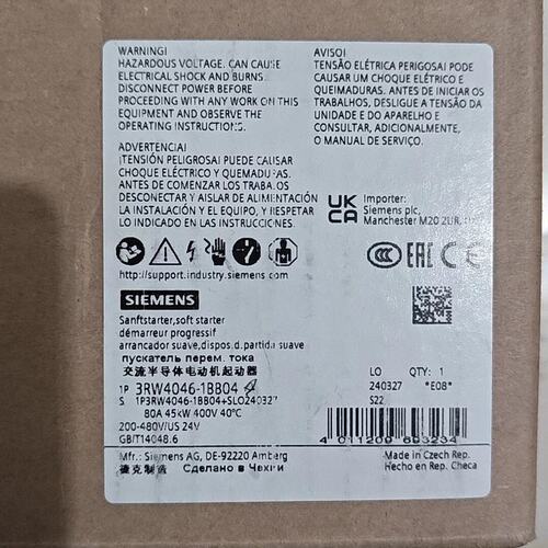 议价软启动器3RW4046-1BB043RW4056-1BB043RW4066-1BB04