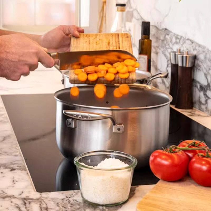 比利时FALK进口三层铜芯不锈钢炖锅双耳汤锅煮粥燃气电磁炉适用