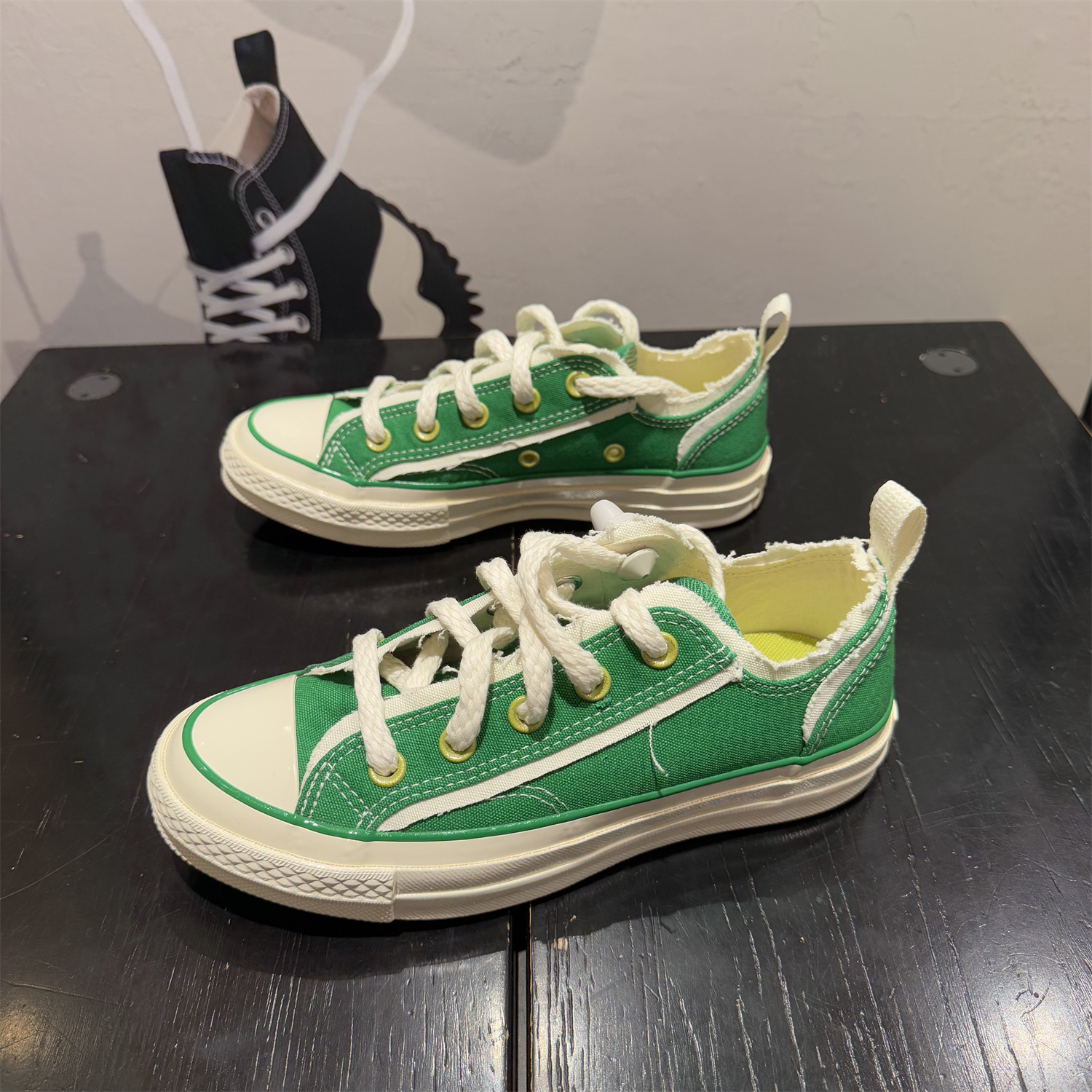 匡威青草绿男女低帮休闲帆布鞋